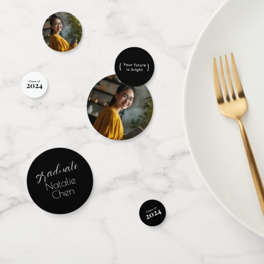 黒モダンアーチ卒業写真パーティー紙吹雪 コンフェッティ (グループ)