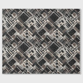 黒モダンアールデコのパパ ラッピングペーパー (フラット)