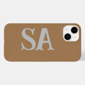 黒モダンイニシャルミニマルケーコンテンポラリースマット Case-Mate iPhoneケース (裏面 (横))