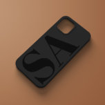 黒モダンイニシャルミニマルコンテンポラリー Case-Mate iPhone 14ケース<br><div class="desc">黒モダンイニシャルモノグミニマルラムの電コンテンポラリー話ケースデザイン。</div>