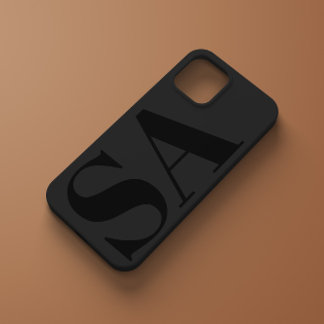 黒モダンイニシャルミニマルコンテンポラリー Case-Mate iPhone 14ケース