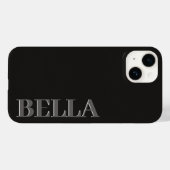 黒モダンイニシャルミニマルコンテンポラリー Case-Mate iPhoneケース (裏面 (横))