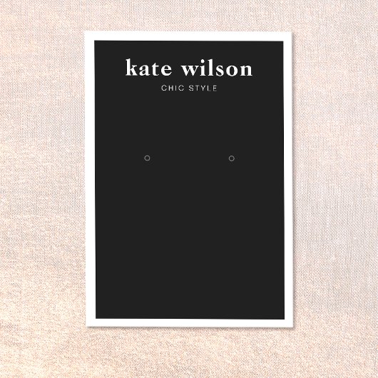 黒モダンイヤリング表示カード