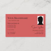 黒モダンインディアンレッドとモノグラムと写真 名刺 (裏面)