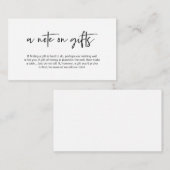 黒モダンエレガンスカジュアルフォント、ギフトに関するAノート エンクロージャーカード (正面/裏面)