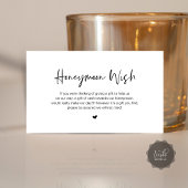 黒モダンエレガンスカジュアルフォント、ハネムーンウィッシュ エンクロージャーカード