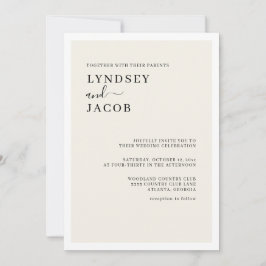 黒モダンエレガントとクリー結婚ム 招待状