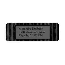 黒モダンエレガントとグレーストライプの ラベル