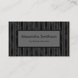 黒モダンエレガントとグレーストライプの 名刺
