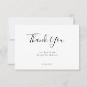 黒モダンエレガントと白の写真サンキューカード カード (正面)