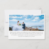 黒モダンエレガントと白の写真サンキューカード カード (裏面)