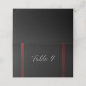 黒モダンエレガントと赤 プレイスカード (外部開封)