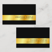 黒モダンエレガントと金ゴールドのテンプレート 名刺 (正面/裏面)