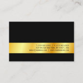 黒モダンエレガントと金ゴールドのテンプレート 名刺 (裏面)