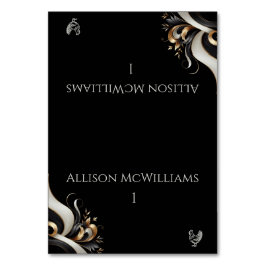 黒モダンエレガントと金ゴールドの家 テーブルナンバー