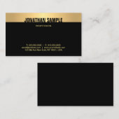 黒モダンエレガントと金ゴールドの洗練された平野 名刺 (正面/裏面)
