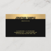 黒モダンエレガントと金ゴールドの洗練された平野 名刺 (正面)