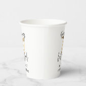 黒モダンエレガントと金ゴールドの70歳の誕生パーティー 紙コップ (右)