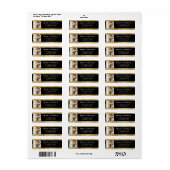 黒モダンエレガントと金ゴールドフェイクのクリスマスフォト ラベル (フルシート)