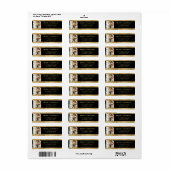 黒モダンエレガントと金ゴールドフェイクのクリスマスフォト ラベル (フルシート)