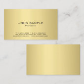 黒モダンエレガントと金ゴールドプレーンプロフェッショナル 名刺 (正面/裏面)