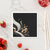 黒モダンエレガントと金ゴールド結婚の スタンダードカクテルナプキン (インサイチュ)