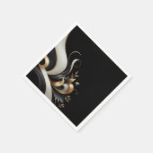 黒モダンエレガントと金ゴールド結婚の スタンダードカクテルナプキン (角)