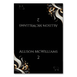 黒モダンエレガントと金ゴールド肉のアイコン テーブルナンバー