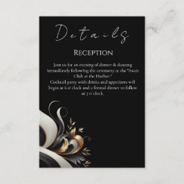 黒モダンエレガントと金ゴールド エンクロージャーカード