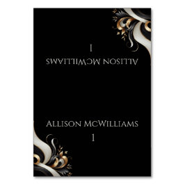 黒モダンエレガントと金ゴールド テーブルナンバー