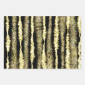 黒モダンエレガントと金ゴールド ラッピングペーパーシート (正面3)