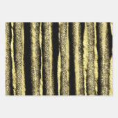 黒モダンエレガントと金ゴールド ラッピングペーパーシート (正面)