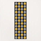 黒モダンエレガントの金と銀のドット ヨガマット (正面)