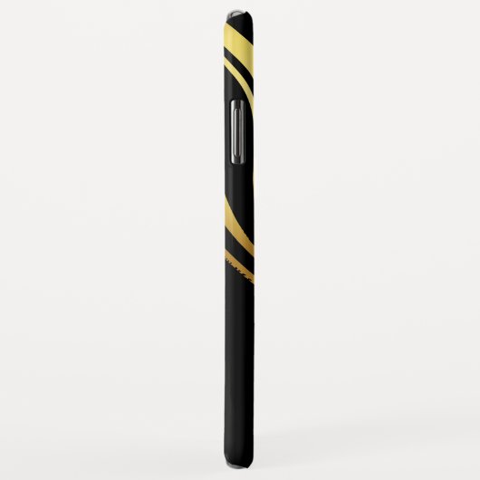 黒モダンエレガントの金ゴールド渦 Case-Mate iPhoneケース (裏面/右)