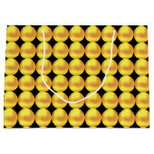 黒モダンエレガントの金ゴールド点 ラージペーパーバッグ (正面)