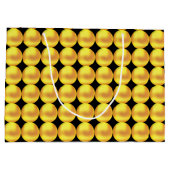 黒モダンエレガントの金ゴールド点 ラージペーパーバッグ (裏面)