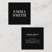 黒モダンエレガントクリームプロフェッショナルスクエアバス スクエア名刺 (正面/裏面)