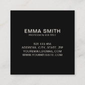 黒モダンエレガントクリームプロフェッショナルスクエアバス スクエア名刺 (裏面)