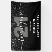 黒モダンエレガントグリッター21歳 横断幕 (縦)