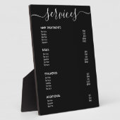 黒モダンエレガントサロン価格表サービス・メニュー フォトプラーク (側面)