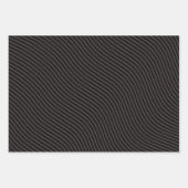 黒モダンエレガントストライプの色 ラッピングペーパーシート (正面3)