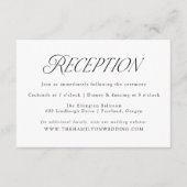 黒モダンエレガントタイポグラフィウェディングレセプション エンクロージャーカード (正面)