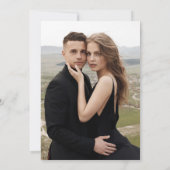 黒モダンエレガントタイポグラフィ写真結婚の 招待状 (裏面)