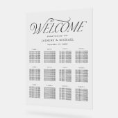 黒モダンエレガントタイポグラフィ座席表 アクリルサイン (傾斜)