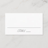 黒モダンエレガントタイポグラフィ結婚ズ プレイスカード (正面)