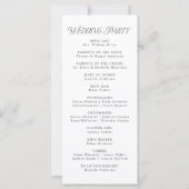 黒モダンエレガントタイポグラフィ結婚式 プログラム (裏面)