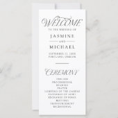 黒モダンエレガントタイポグラフィ結婚式 プログラム (正面)