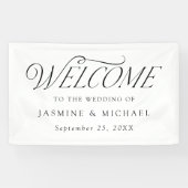 黒モダンエレガントタイポグラフィ結婚歓迎 横断幕 (横)