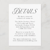 黒モダンエレガントタイポグラフィ結婚詳細 エンクロージャーカード (正面)