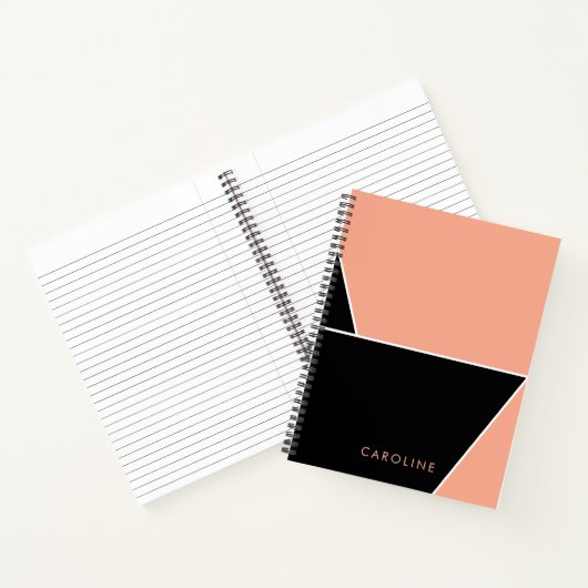 黒モダンエレガントトレンディーパーソナライズされた ノートブック (内部)